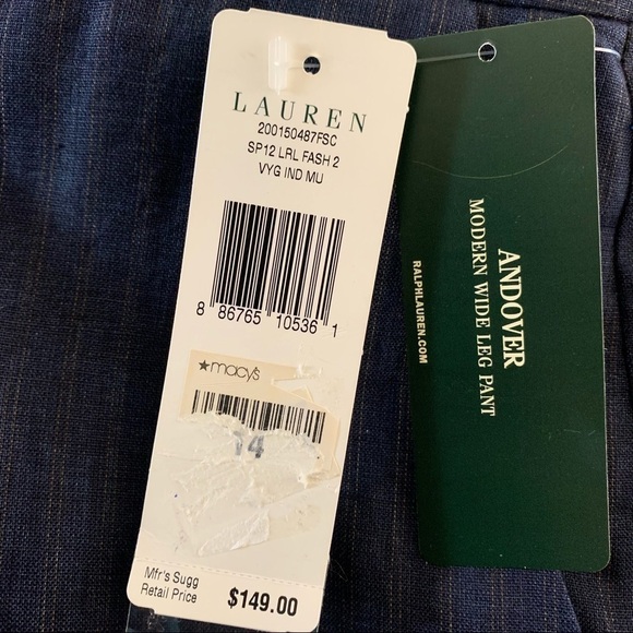 Lauren Ralph Lauren New With Tags The Andover Modern Wide Leg Pant 100% Linen - Picture 7 of 11